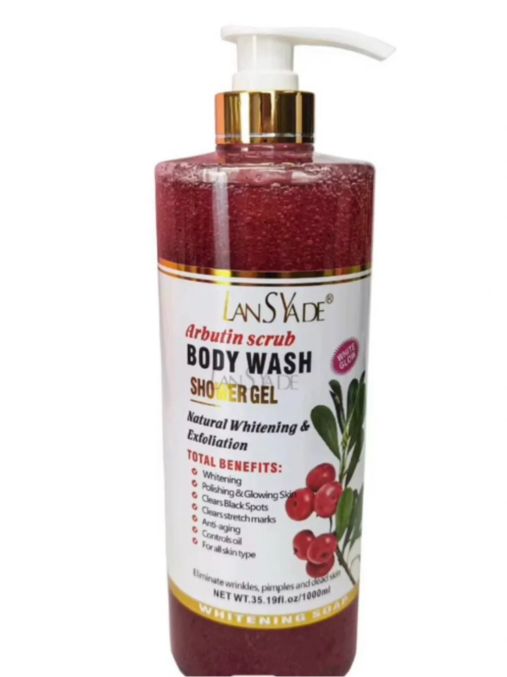 Pink Kojic Acid Body Wash Shower Gel - Exfoliating Whitening